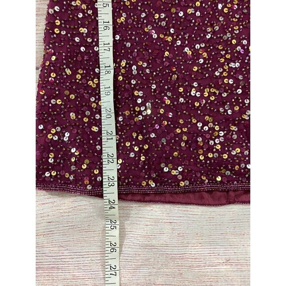 Vintage Deadstock Scala Burgundy Sequin Covered Top - NWT - Small - Picture 3 of 9
